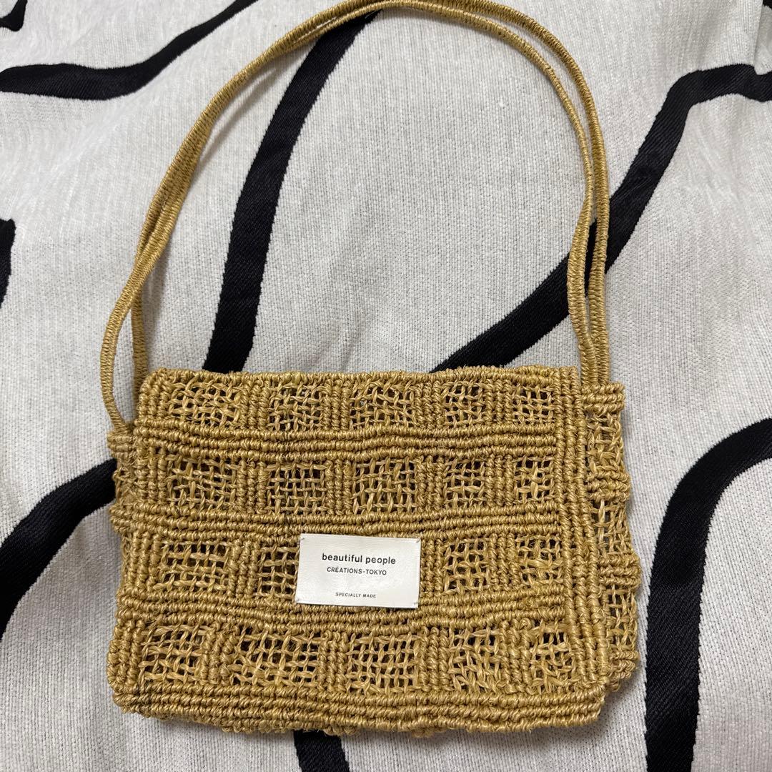 beautiful people かごバッグ ゴールド