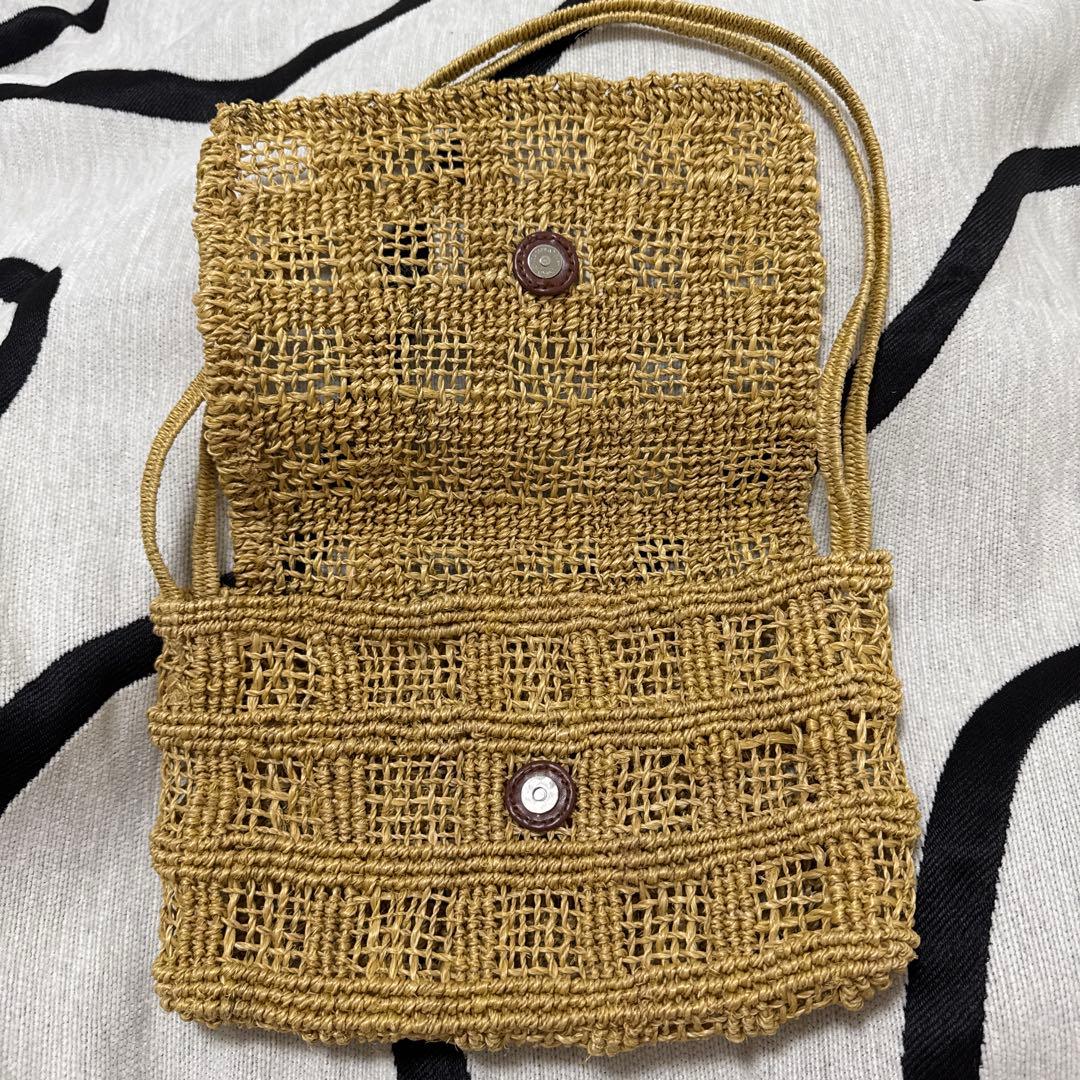 beautiful people かごバッグ ゴールド