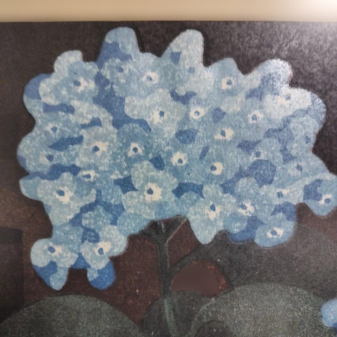 か*K様 お宝品‼️斎藤 清作‼️最安値スタート‼️ 版画 あじさい 木製フレー