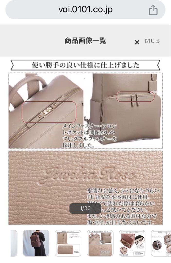 Jewelna Rose ビジネスバッグ　ジュエルナローズ