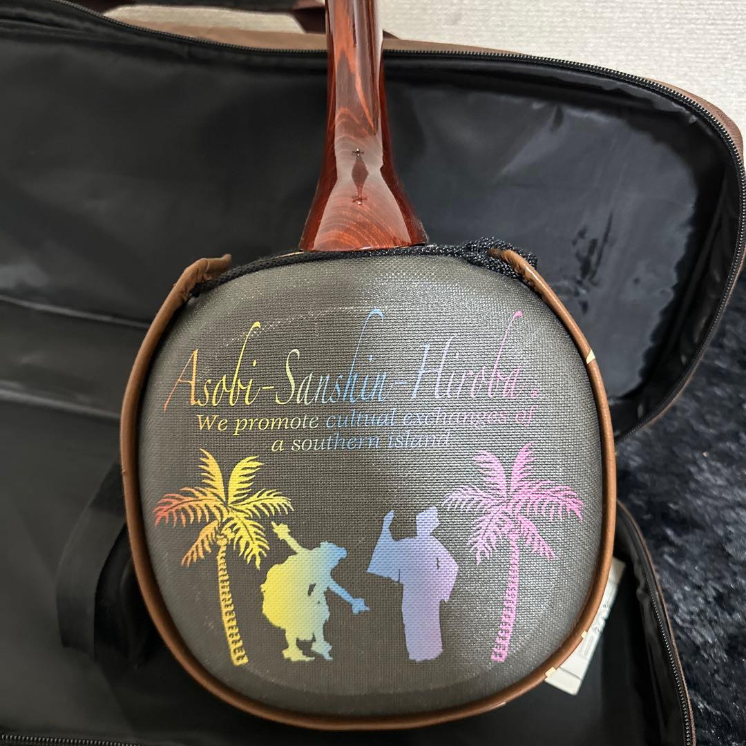 レア! 沖縄三線 和楽器 ハワイ 民族楽器 弦楽器 木目 付属品多数