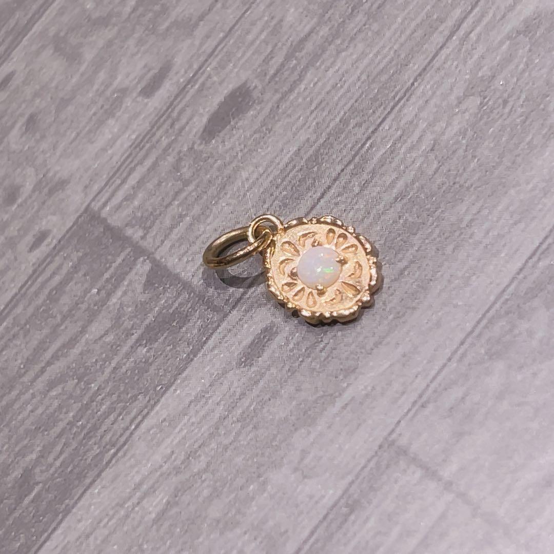 アガット　オパール　ペンダントトップ　ネックレス　k10 ゴールド　agete