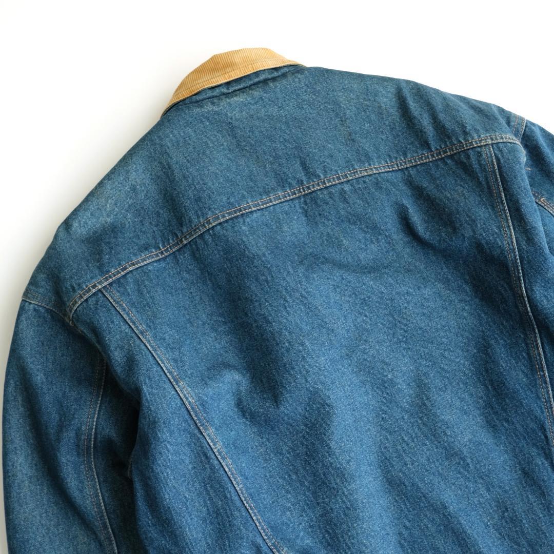 Wrangler　90s 襟コーデュロイ 裏ボアデニムジャケット 青 XL.