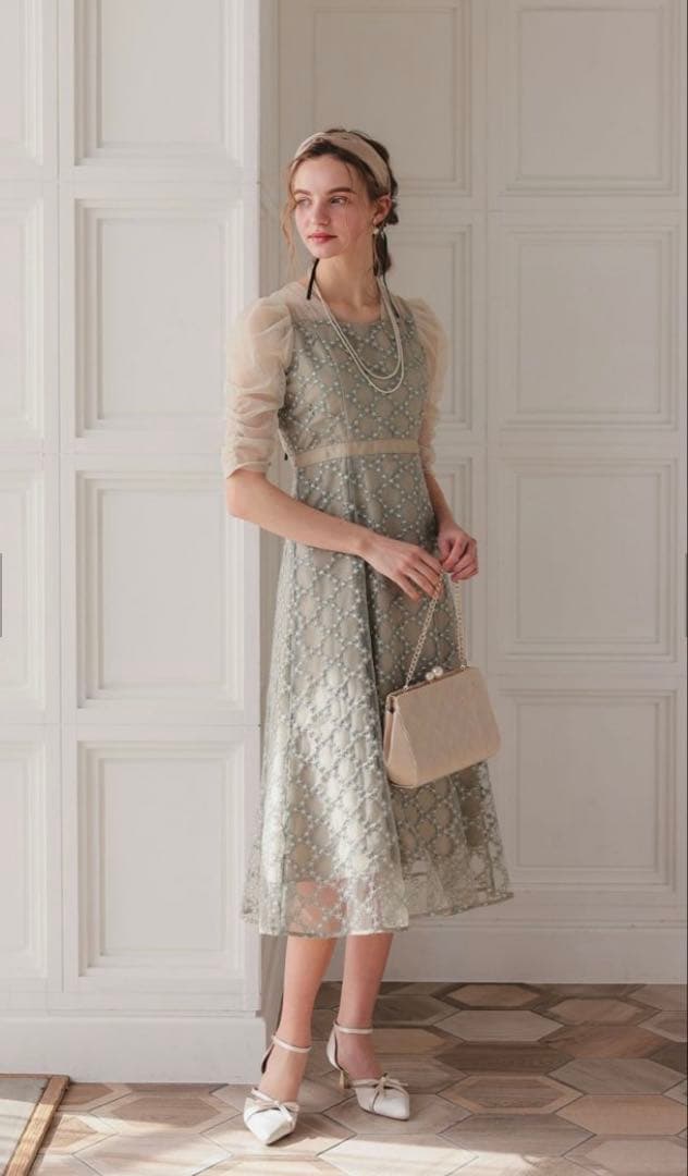 タグなし新品　Dorry Doll ダイヤフラワーレースドレス　M