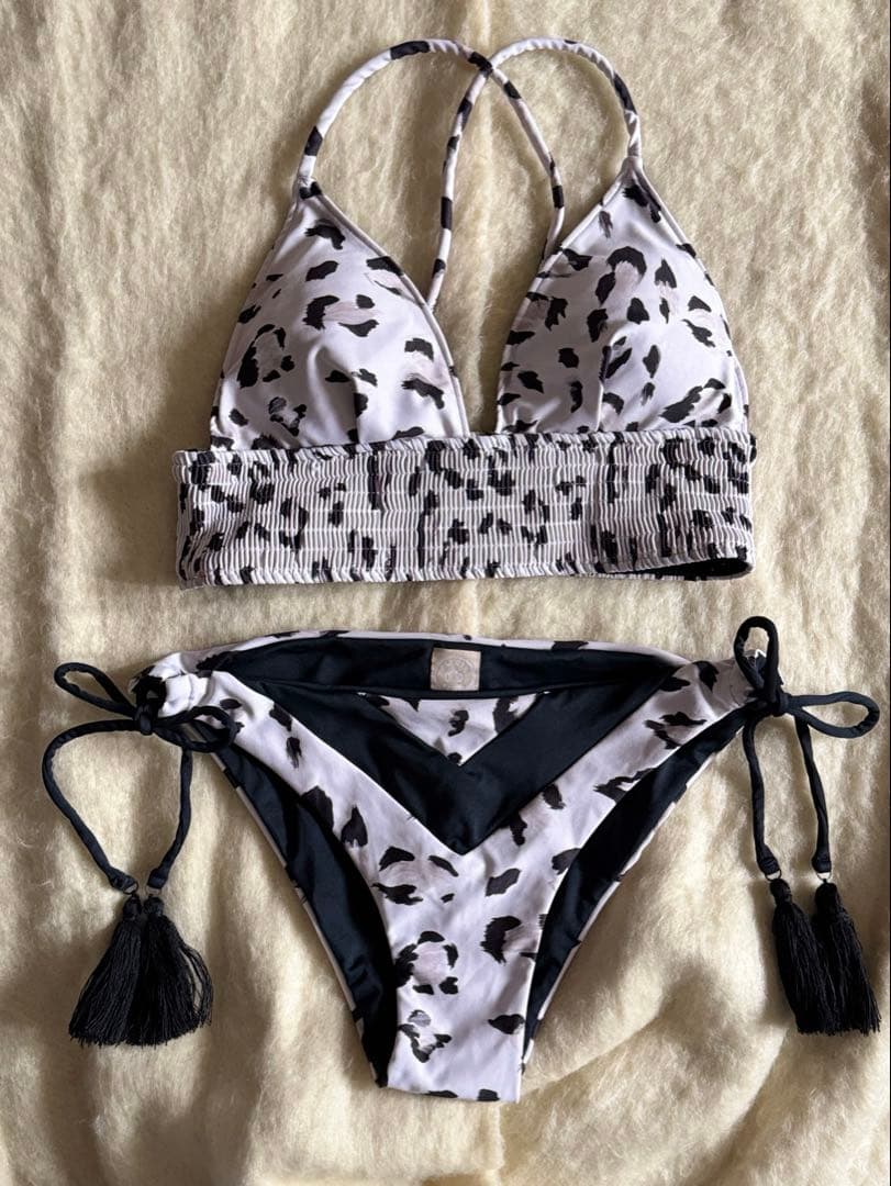 Alexia Stam ビキニ Mサイズ レオパード柄×ブラック セット