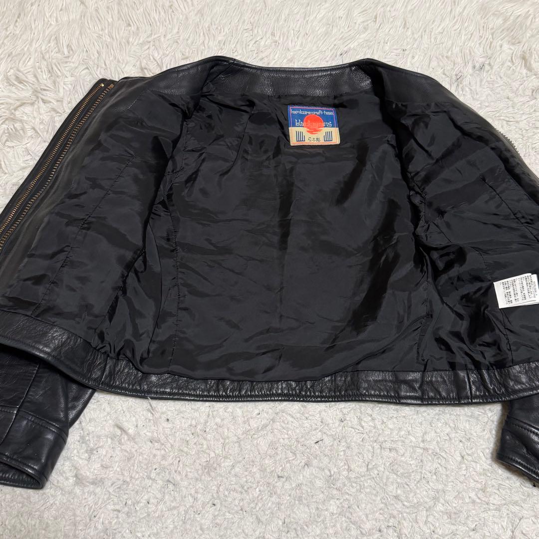 激レア　ブラックミーンズ　シングルライダースジャケット　ノーカラー　短丈　y2k