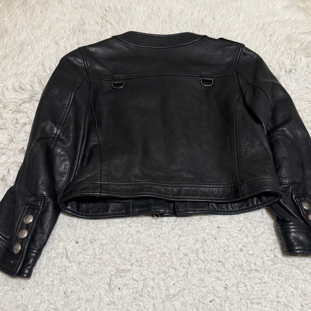 激レア　ブラックミーンズ　シングルライダースジャケット　ノーカラー　短丈　y2k