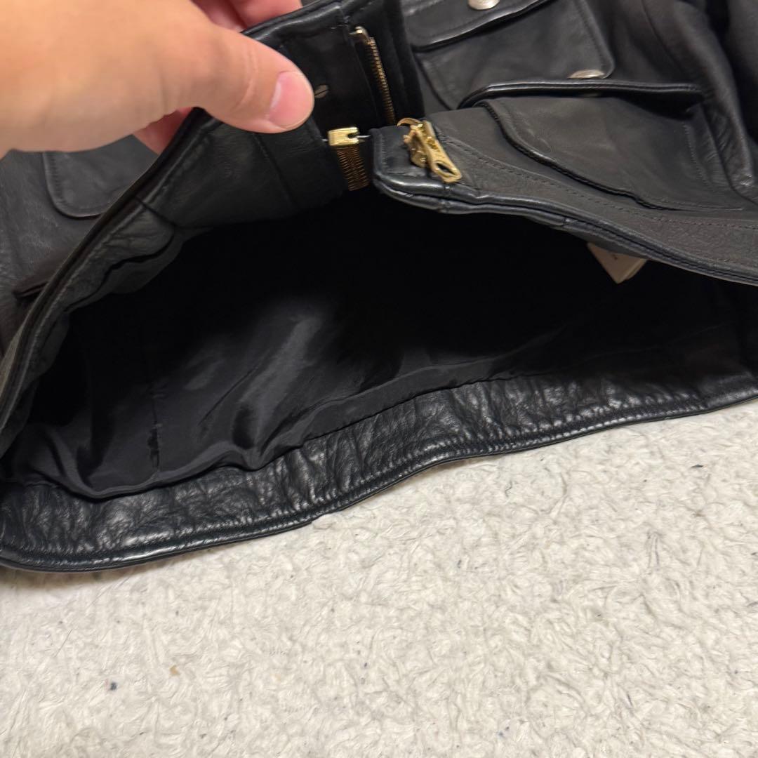 激レア　ブラックミーンズ　シングルライダースジャケット　ノーカラー　短丈　y2k