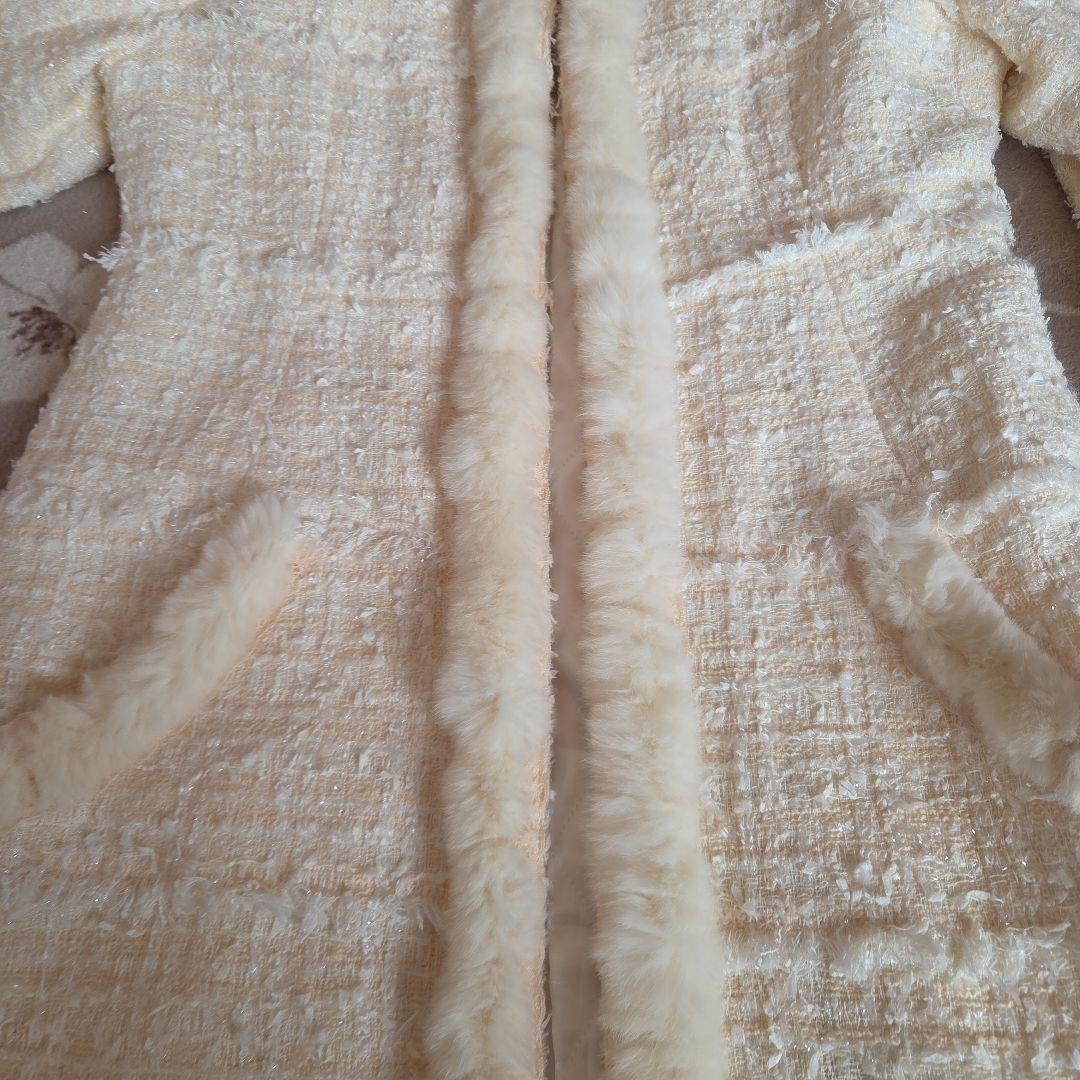 EPOCA ツイードラビットロングコートジャケット40メイド・イン・ジャパン