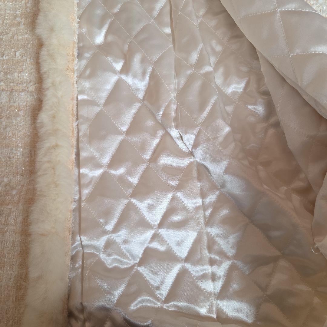 EPOCA ツイードラビットロングコートジャケット40メイド・イン・ジャパン