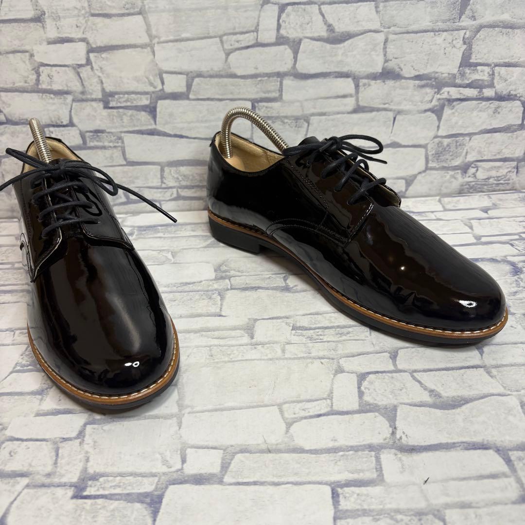 未使用級 asics pedala ペダラ エナメル レザーシューズ 黒