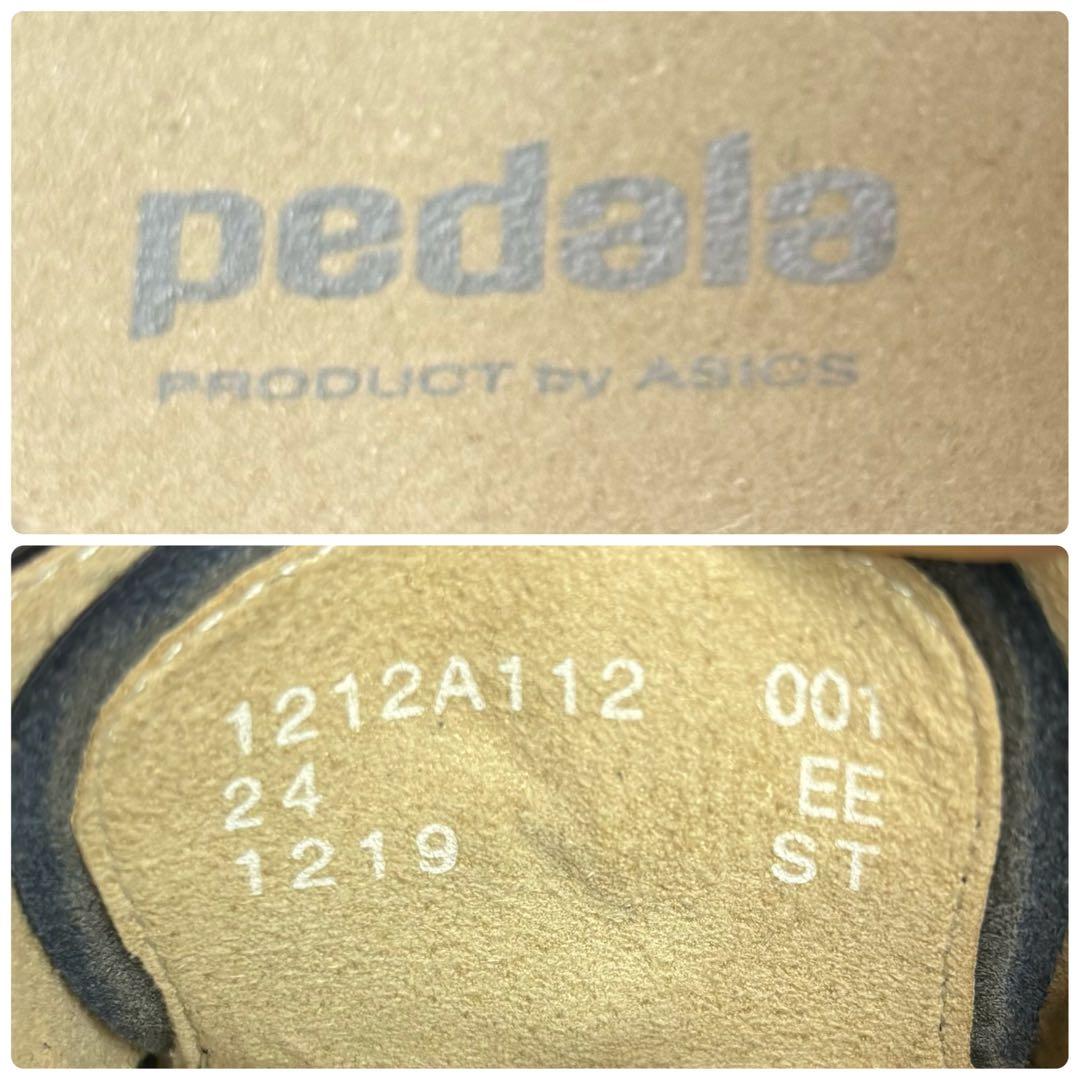 未使用級 asics pedala ペダラ エナメル レザーシューズ 黒