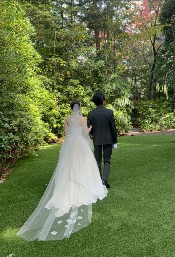 トリートドレッシング 花柄刺繍 ウェディングベール 80x250cm