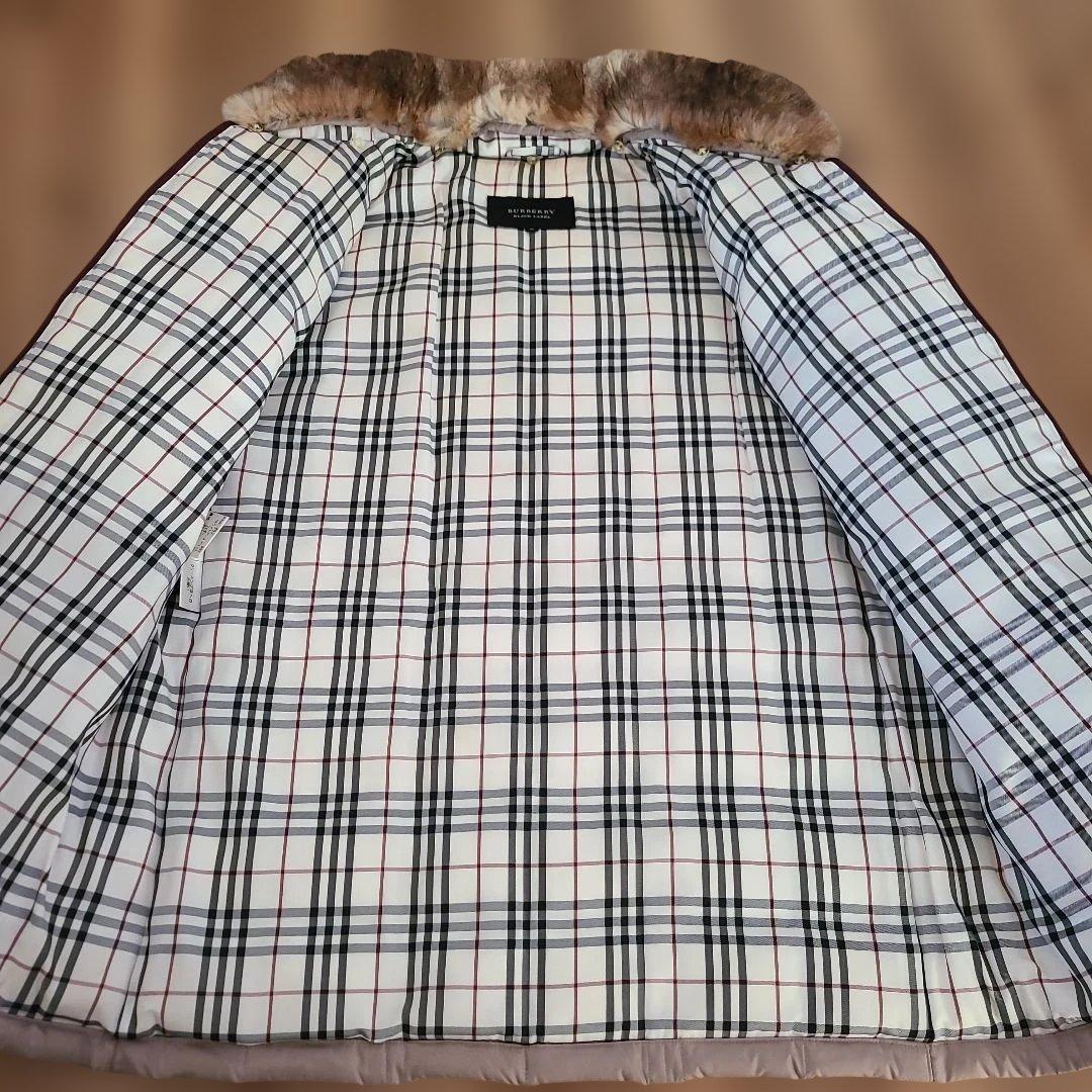 バーバリーブラックレーベル ファー ダウンジャケット キルティング 襟ファー