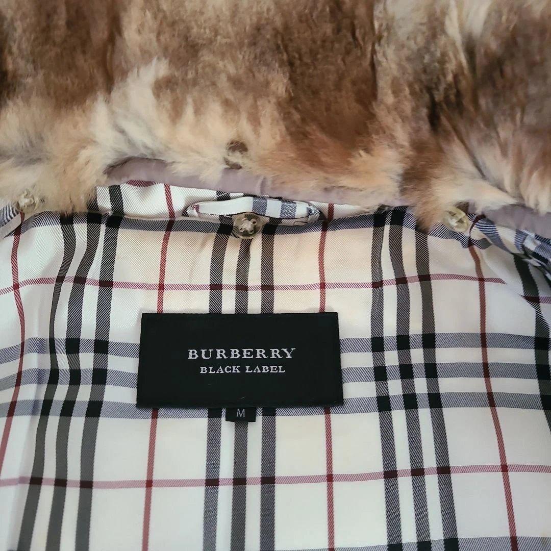 バーバリーブラックレーベル ファー ダウンジャケット キルティング 襟ファー