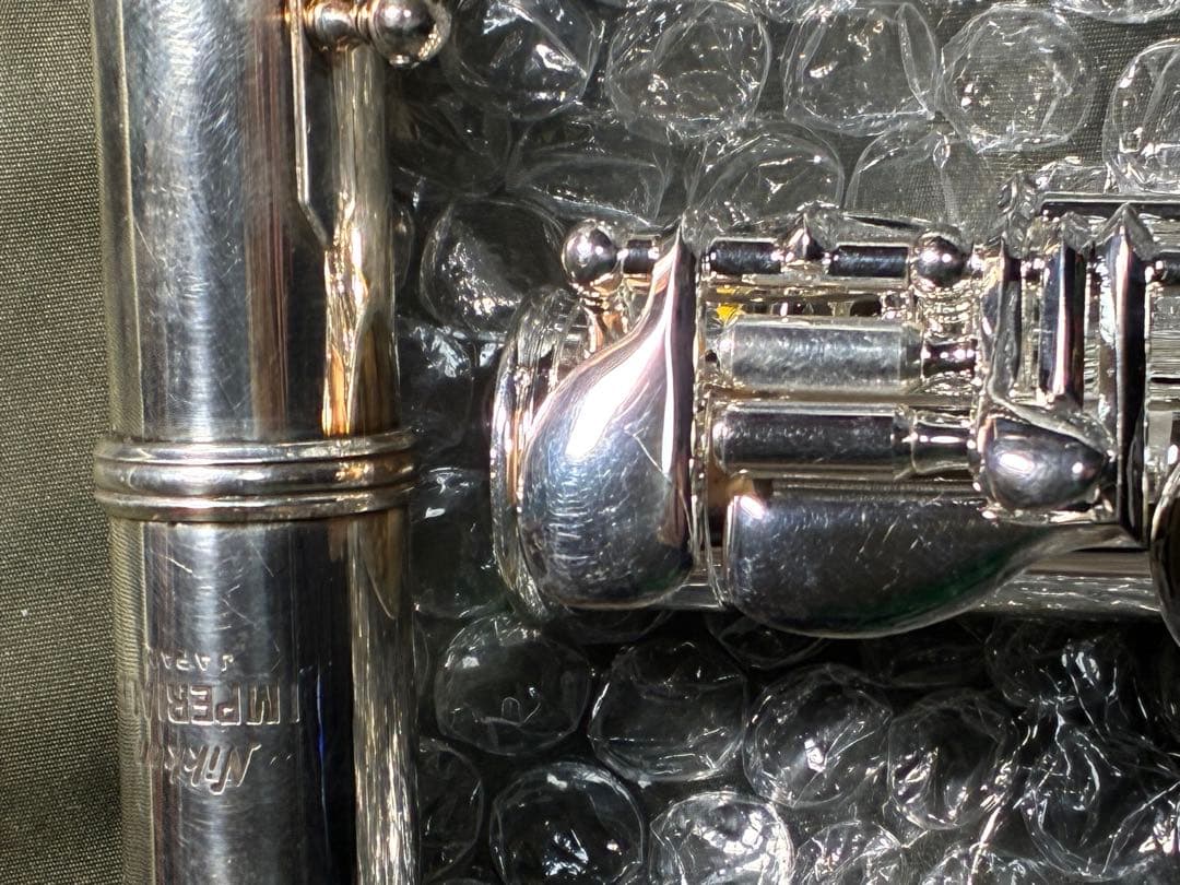 H足部管 銀メッキ洋銀製 C管フルートの高音安定、音色リッチ化に❕良品選定品