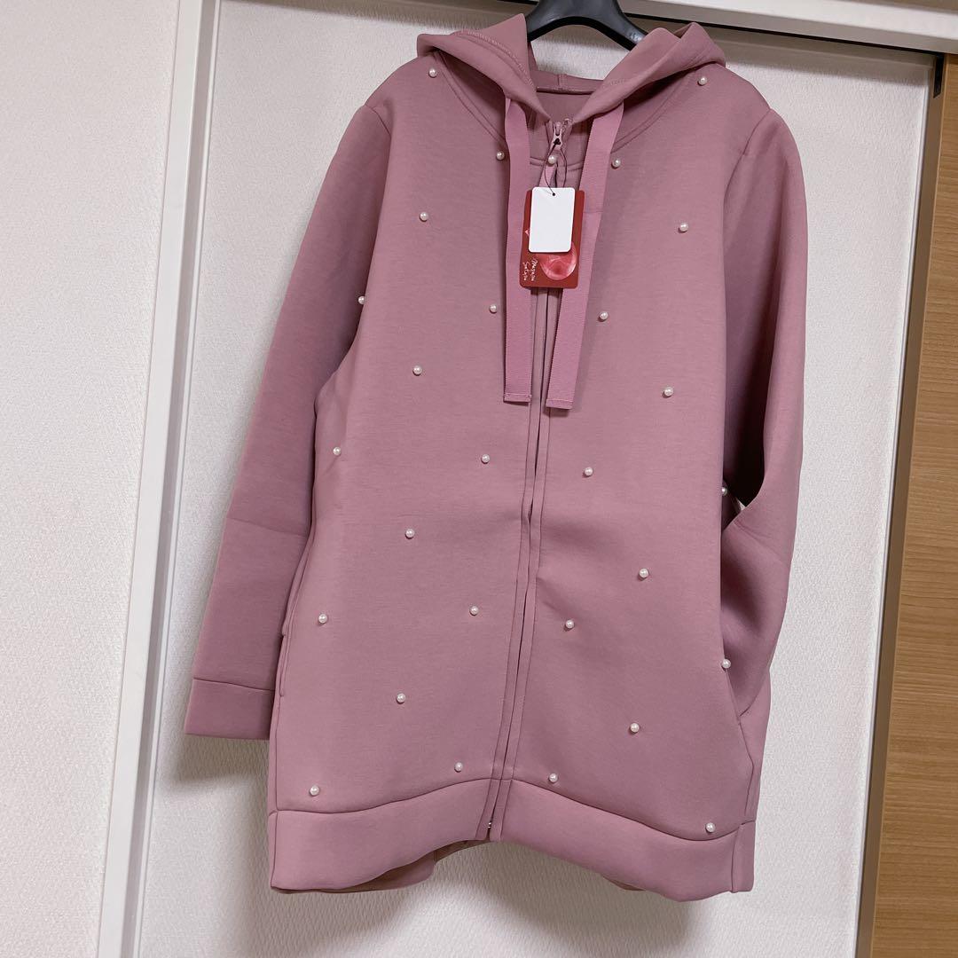 新品未使用タグ付き &LOVE パール装飾 パーカー チュニック3L アンドラブ