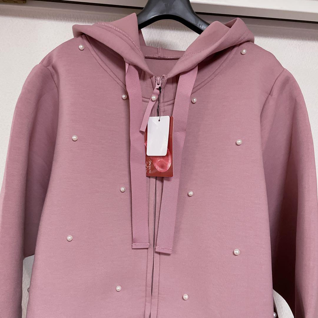 新品未使用タグ付き &LOVE パール装飾 パーカー チュニック3L アンドラブ