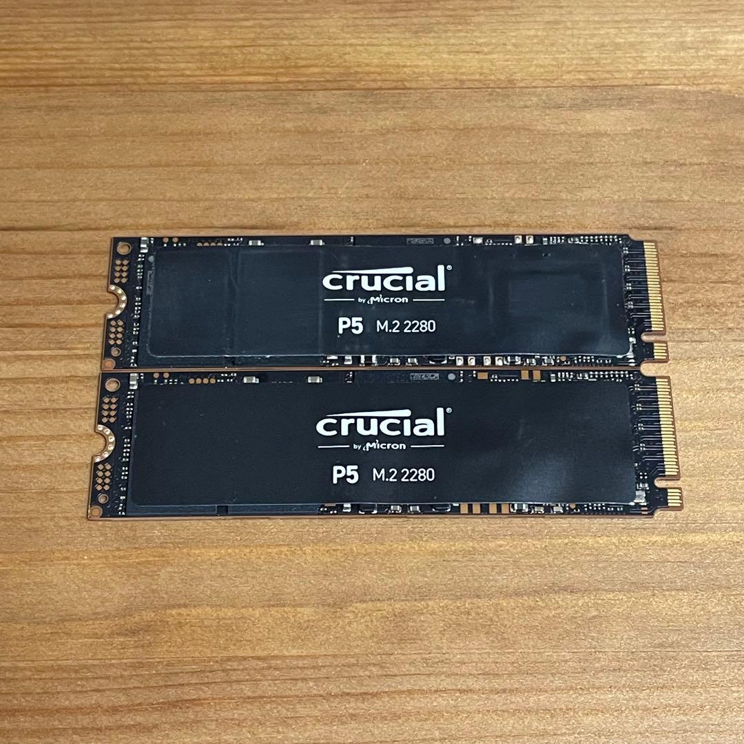 crucial P5 NVMe SSD 1000GB / 500GB 2個セット