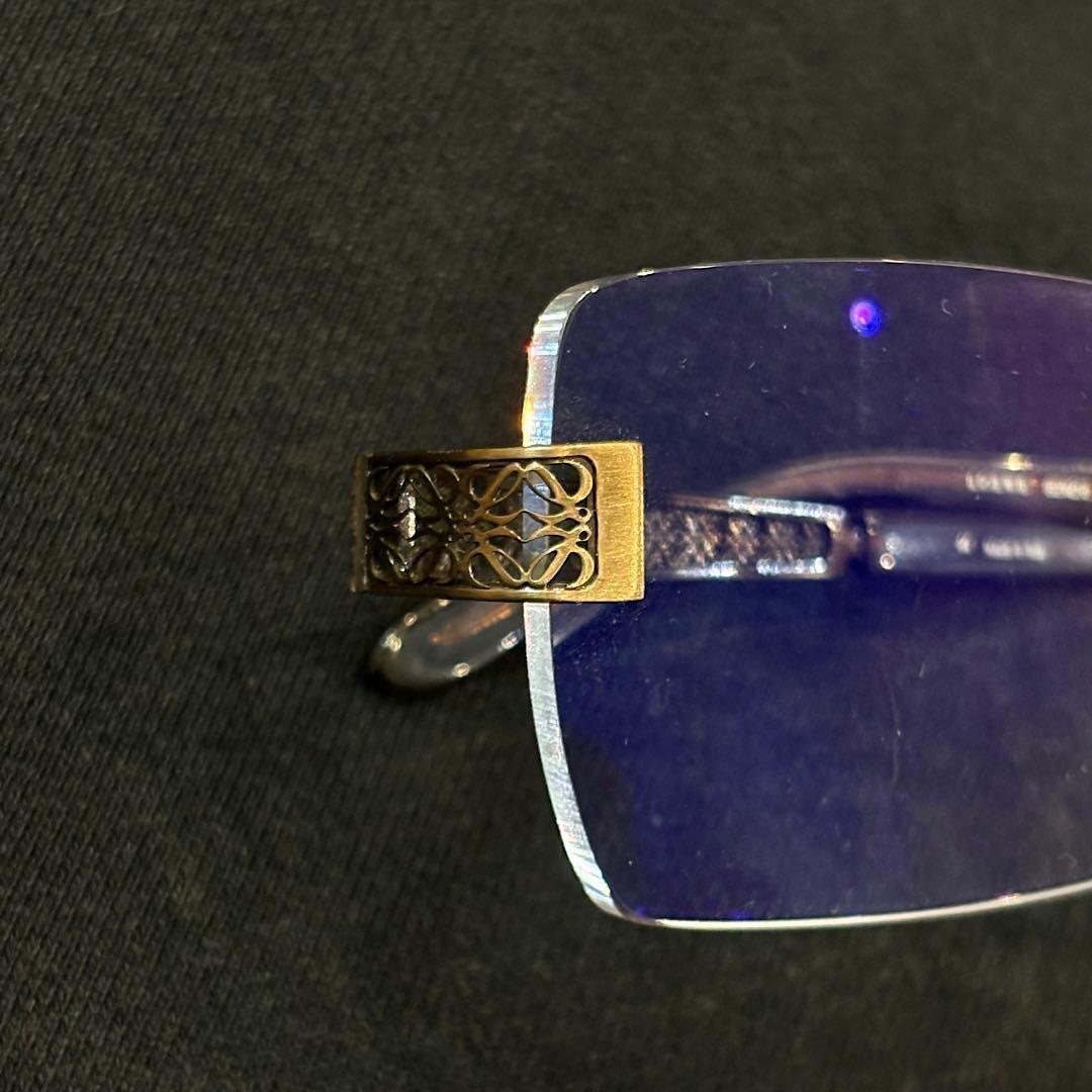 LOEWE サングラス アナグラム ツーポイント リムレス 度入り 男女兼用