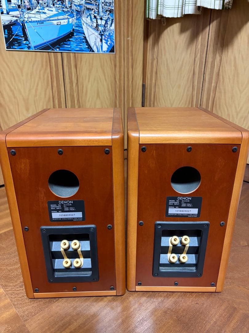 DENON スピーカー 木目調