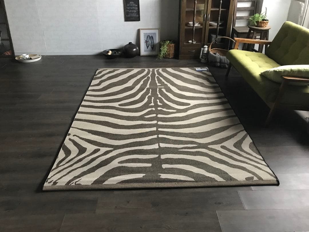 モダン ラグジュアリー ゼブラ柄 ラグ ラグマット 159.5x229.5cm