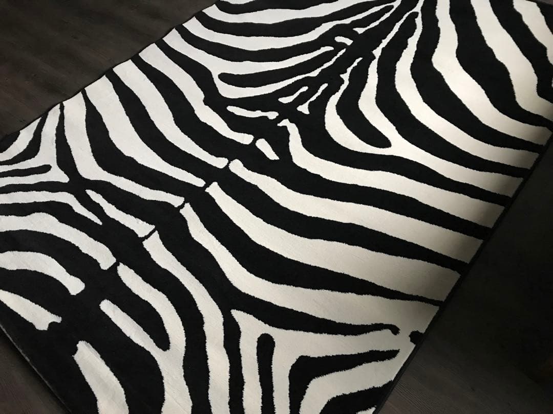 モダン ラグジュアリー ゼブラ柄 ラグ ラグマット 159.5x229.5cm