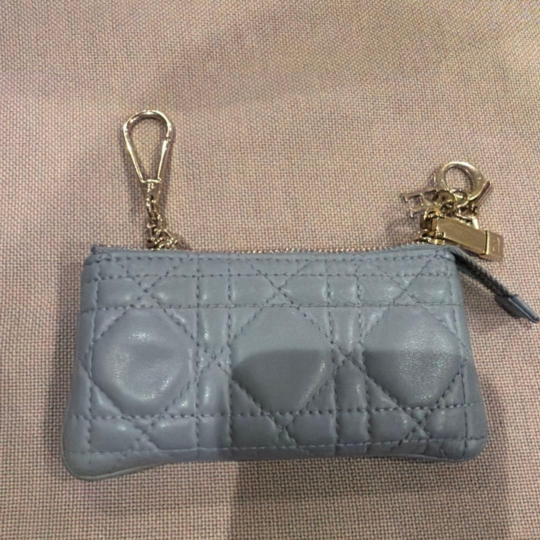 Christian Dior 財布 キーホルダー　ライトブルー