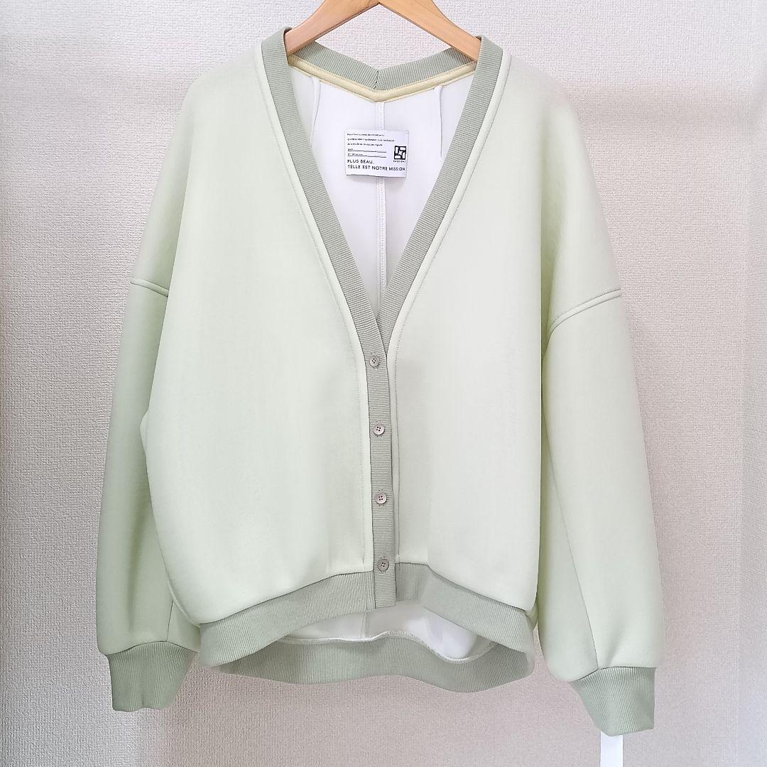 新品タグ付 パシオーネ カフネ カーディガン ミントグリーン Mサイズ Mal.