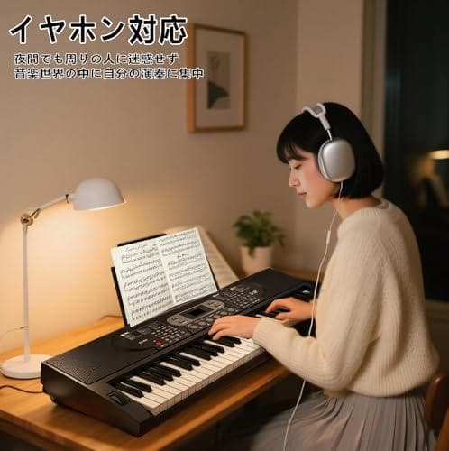 電子ピアノ 61鍵盤 キーボード ピアノ 70デモ曲 200音色 200リズムm