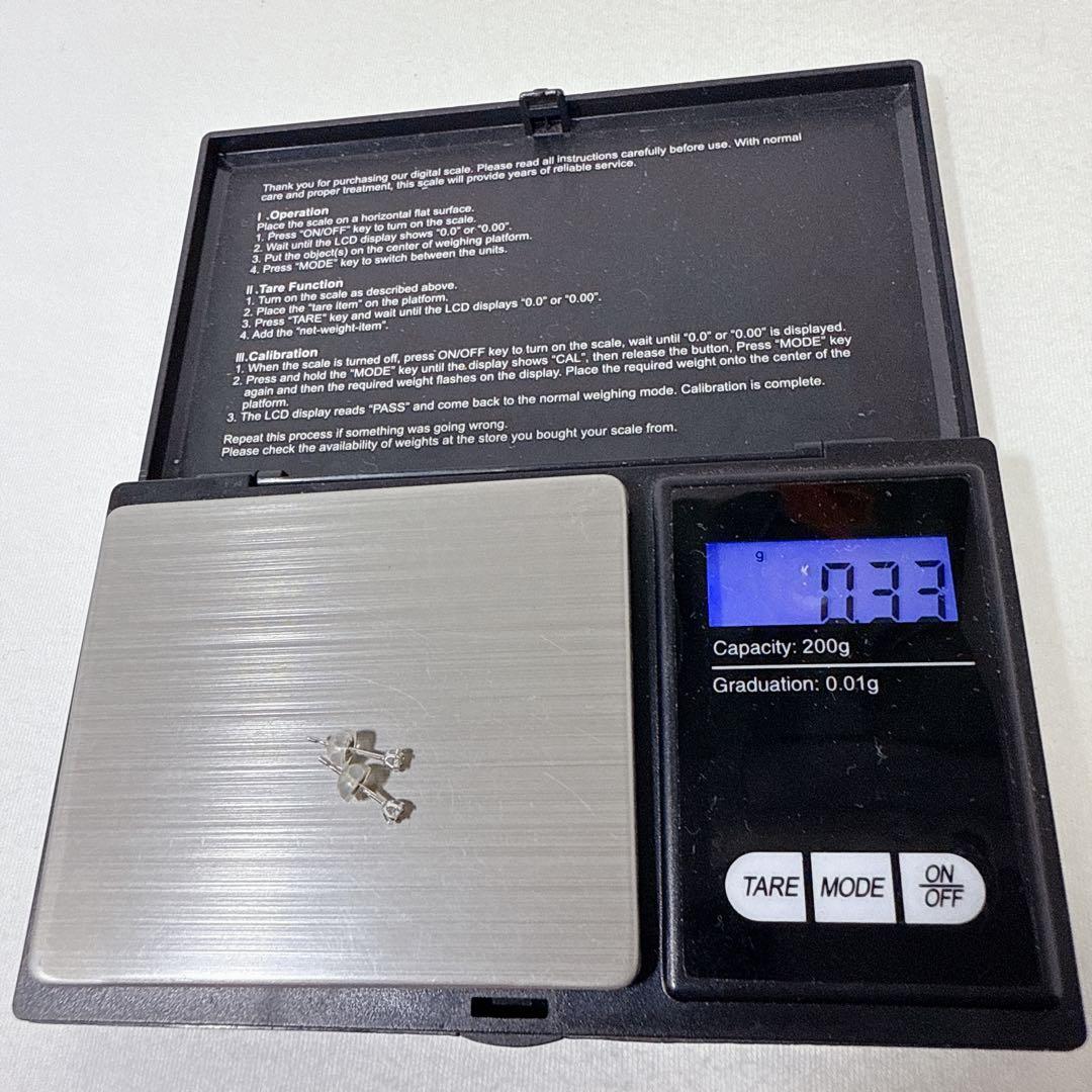 ジュエリーマキ K18WG ダイヤモンド 片方0.05ct 計0.1ct ピアス