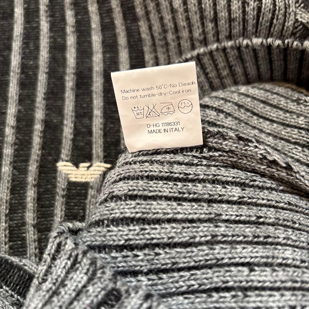 EMPORIO ARMANI◆イーグルロゴ刺繍◆ハイネック◆cottonセーター