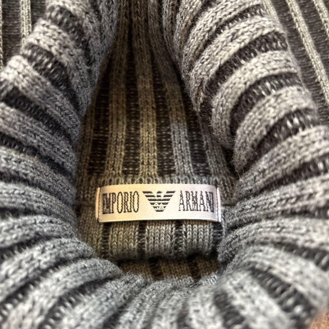 EMPORIO ARMANI◆イーグルロゴ刺繍◆ハイネック◆cottonセーター