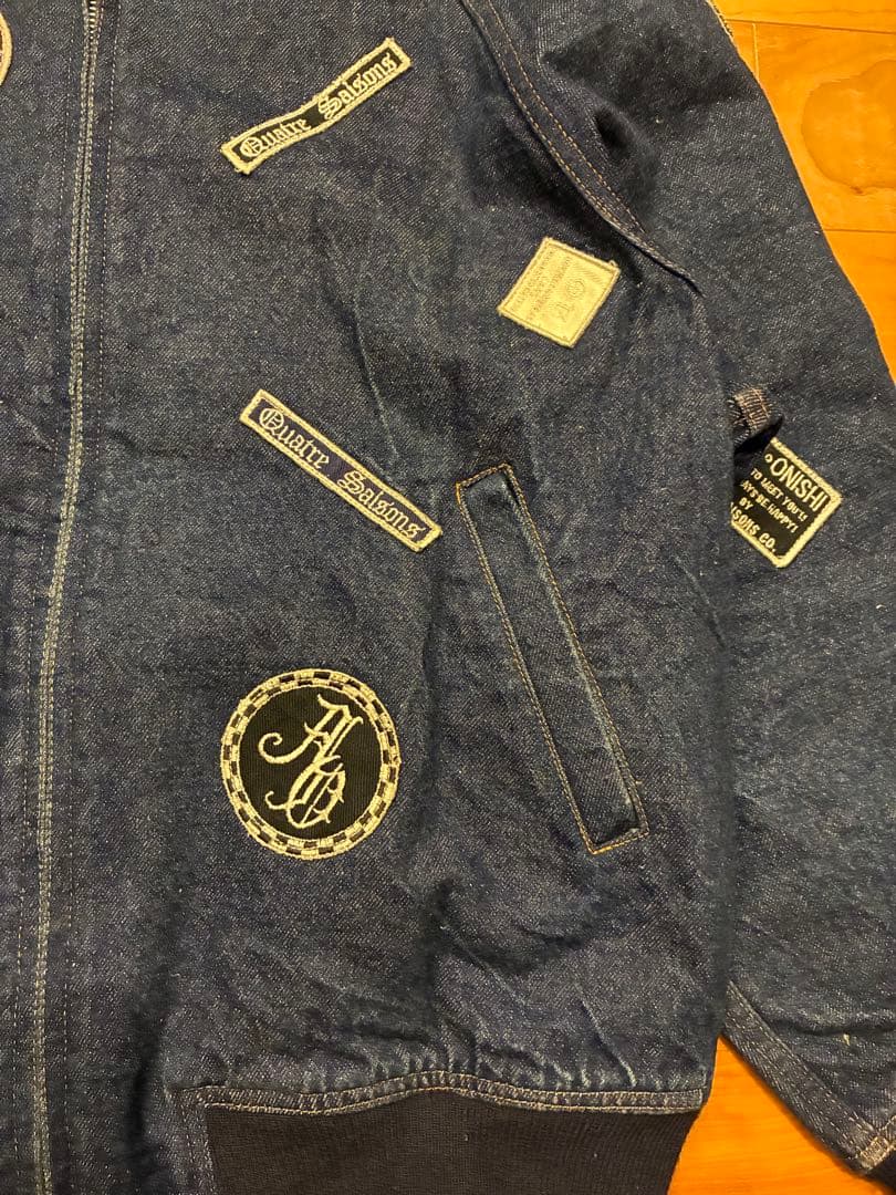 ATSUKI ONISHI アツキオオニシ　デニム　Gジャン 総柄　ワッペン　M