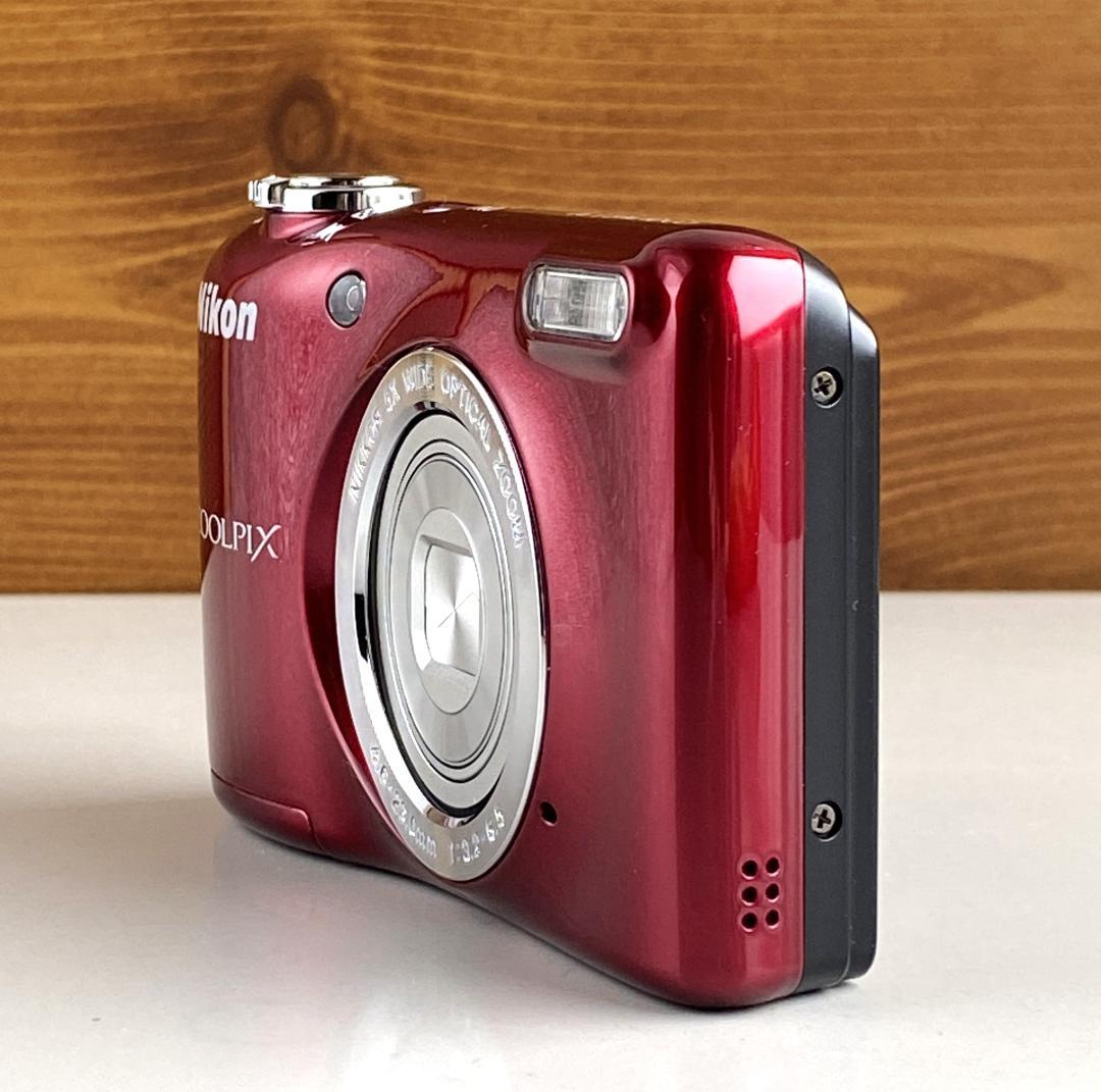 【美品】Nikon COOLPIX L31レッド コンデジ単3形乾電池式 動作品
