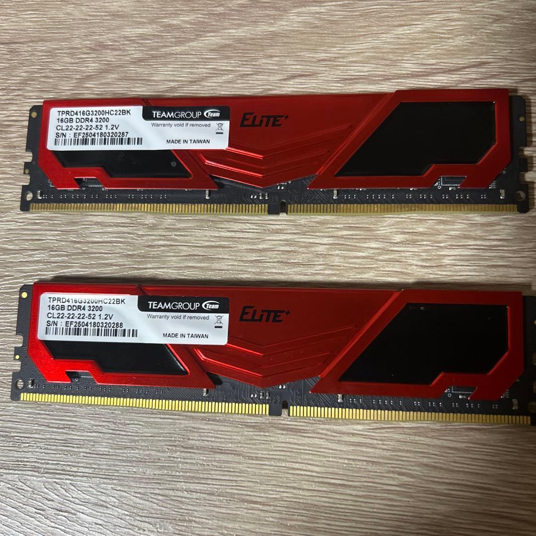 TEAM DDR4 3200MHz PC4-25600 32GB(16GB×2)