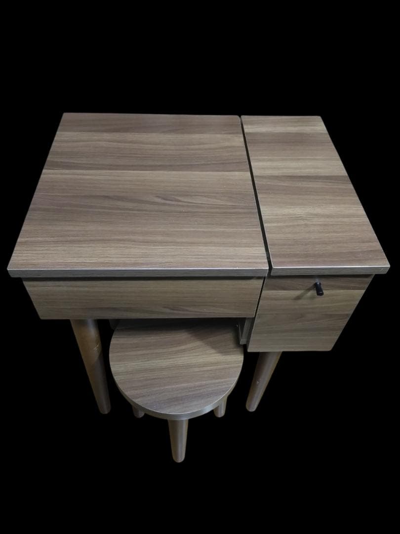 nico コンパクト木製ドレッサー スツール付き