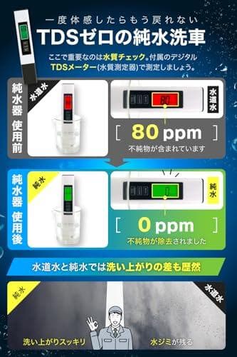 Aガラコート 純水器 洗車用 11L FRP耐圧タンク TDSメーター イオン交