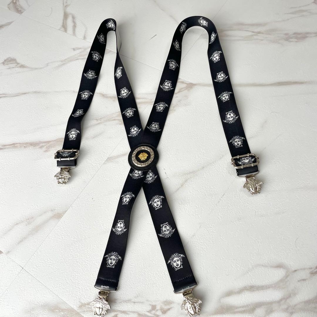 入手困難✨ ヴェルサーチ サスペンダー メデューサ メンズ カジュアル ブラック