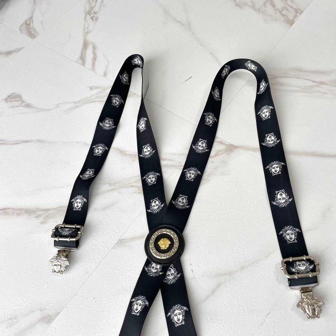 入手困難✨ ヴェルサーチ サスペンダー メデューサ メンズ カジュアル ブラック