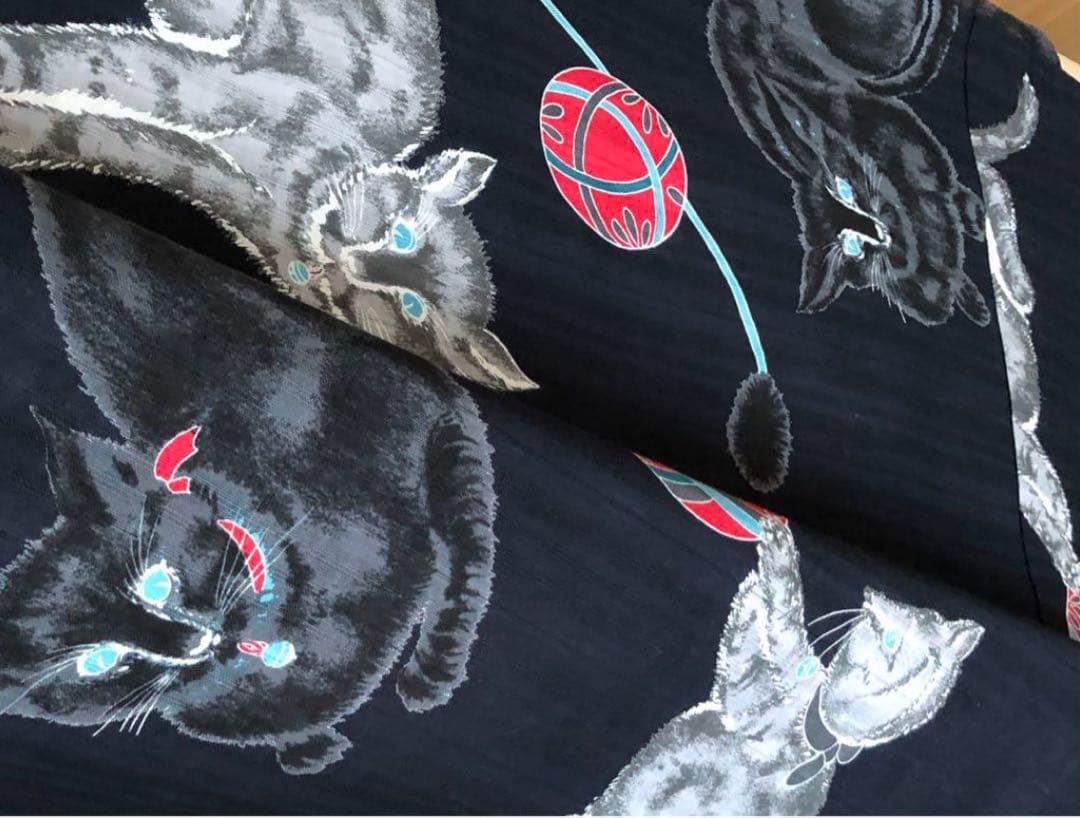 猫柄の浴衣　岡重　新品・未使用品