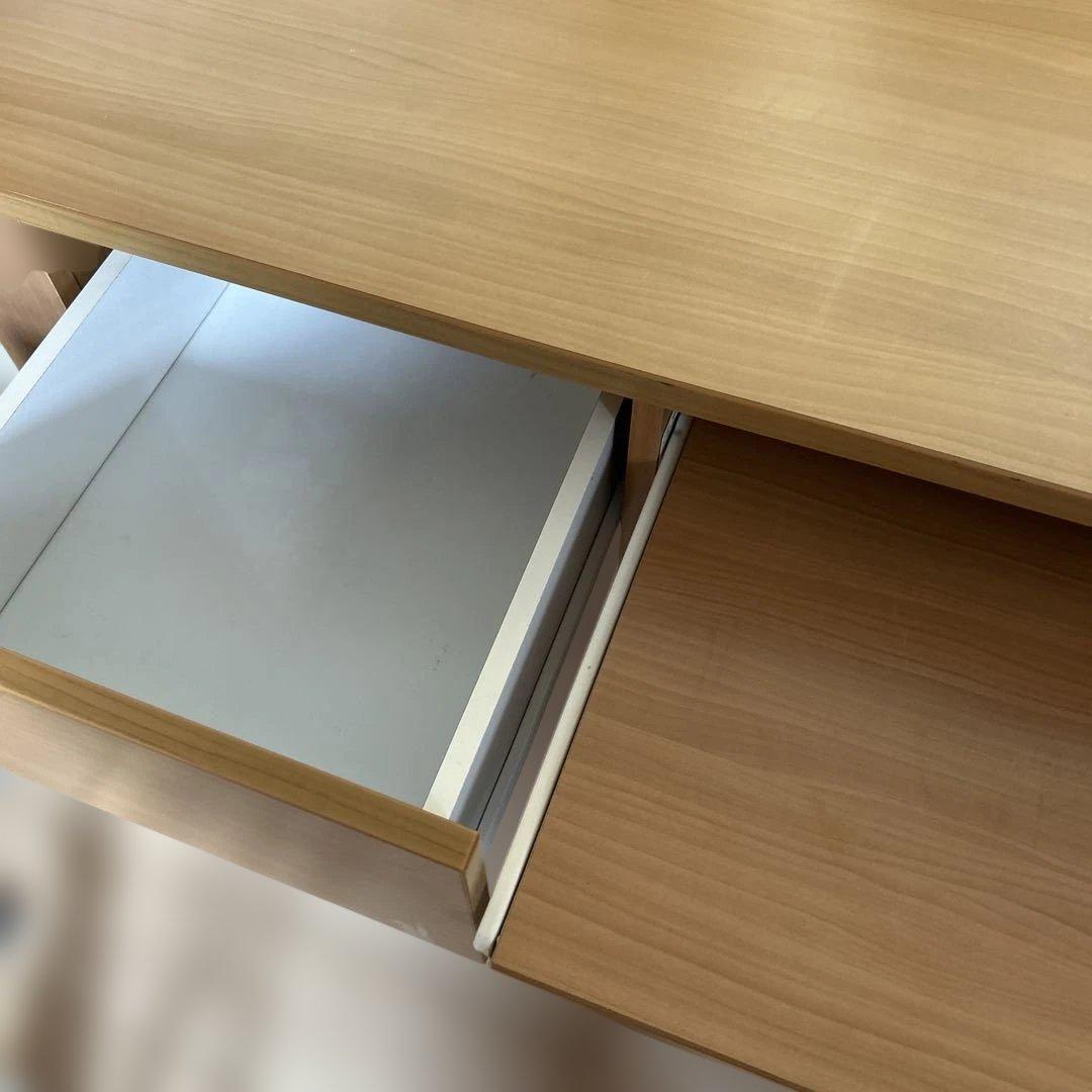 ライトブラウン デスク 引き出し付き