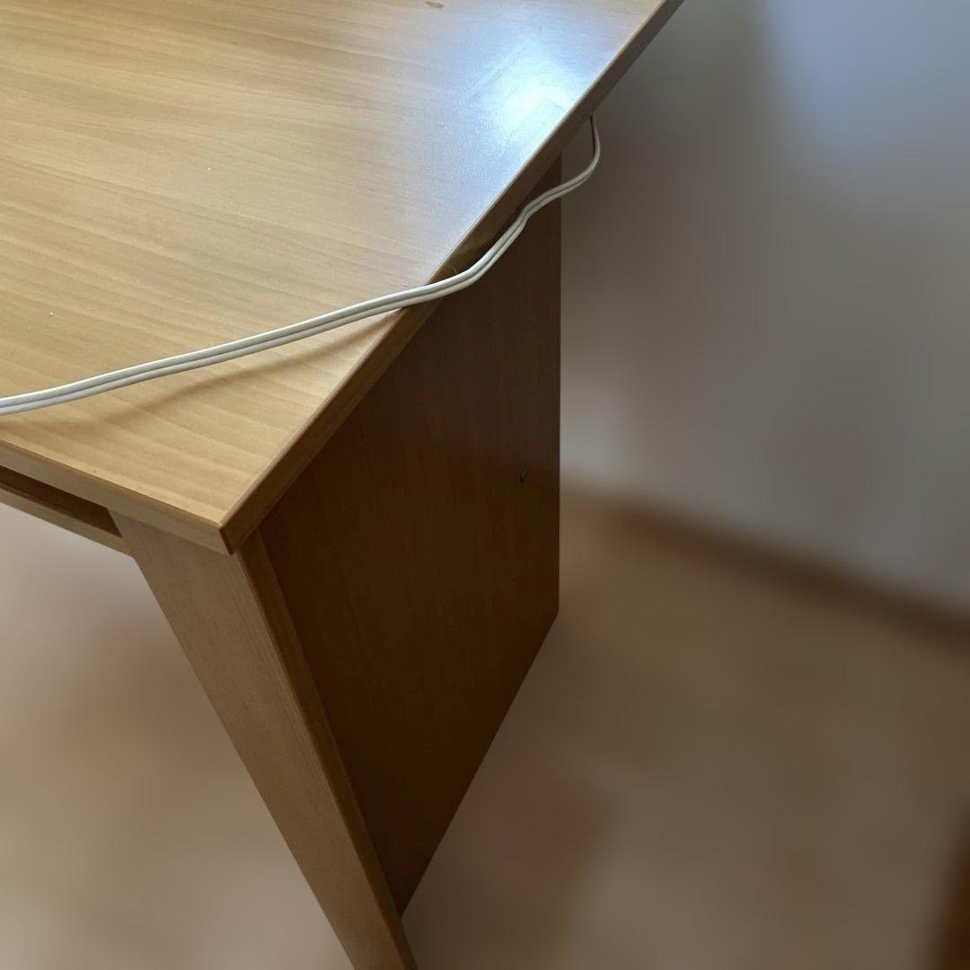 ライトブラウン デスク 引き出し付き