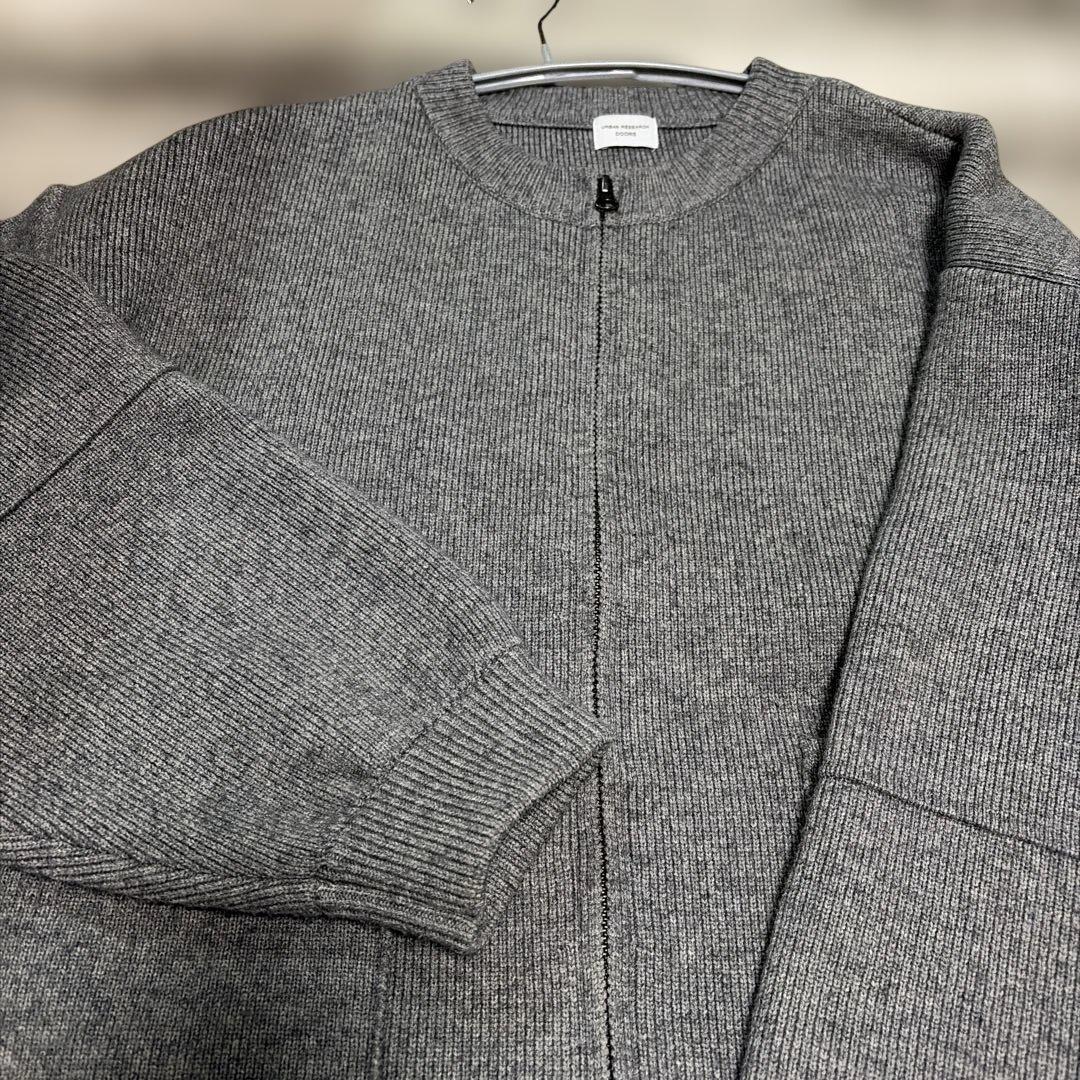 【アーバンリサーチドアーズ】ニットZIPブルゾン　グレー