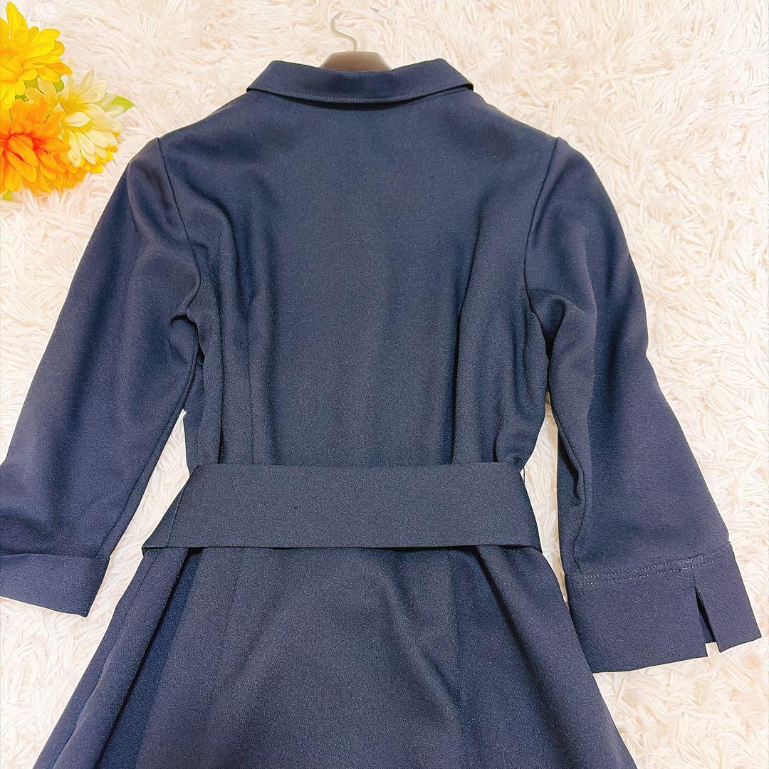 美品✨セルフォード 襟 ロングワンピース フレア ベルト セレモニー 比翼ボタン