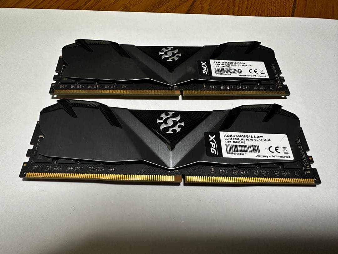 【動作確認済み】ADATA XPG DDR4 2666MHz 8GB 2枚セット