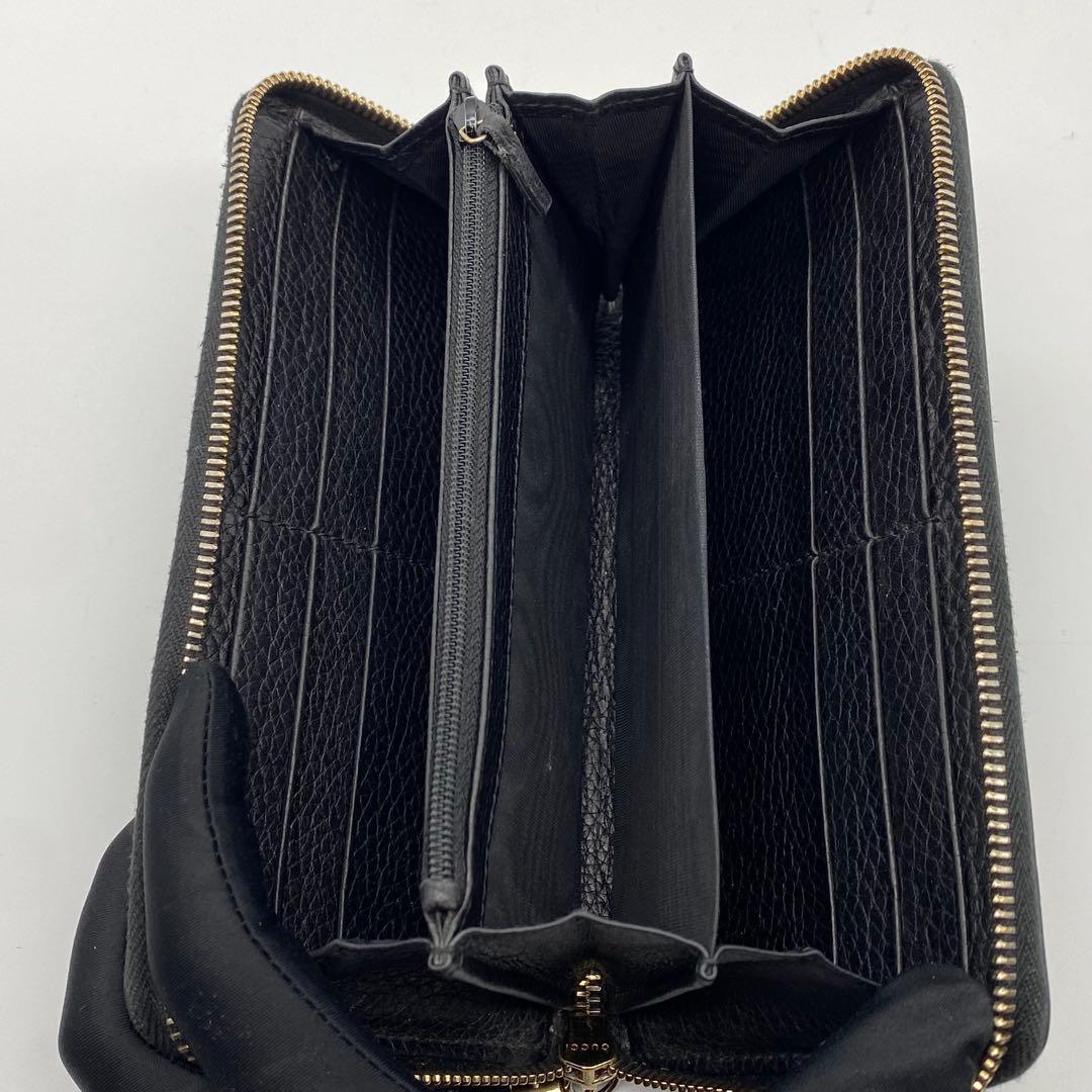 GUCCI・グッチ・長財布・ソーホー・タッセルチャーム・ラウンドファスナー・黒