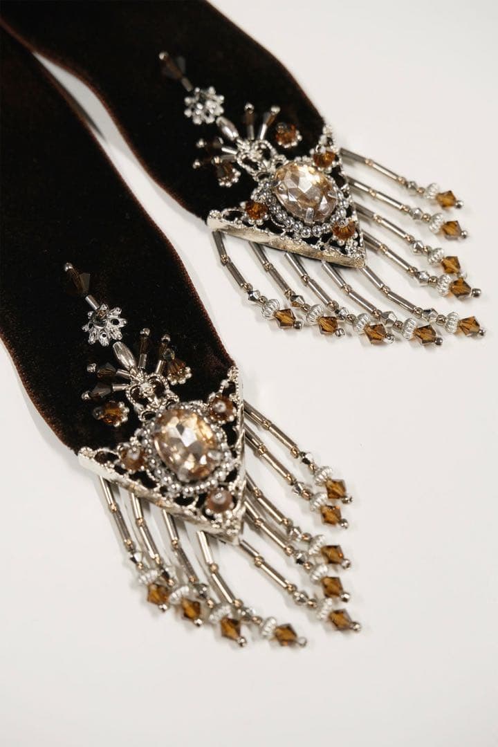 ヘアアクセサリー tanaka daisuke velvet long ribbon Brown