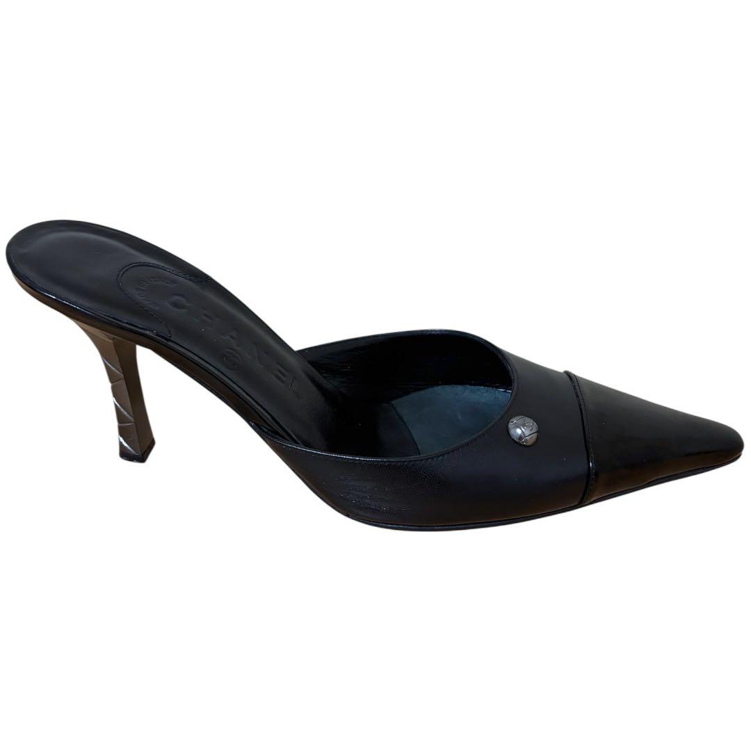 【極美品】シャネルCHANEL★付属品あり★ココマーク★レザー★ミュール黒24