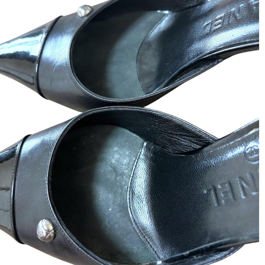 【極美品】シャネルCHANEL★付属品あり★ココマーク★レザー★ミュール黒24